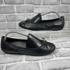 Vionic Minna Women's Size 11 Black Leather Ballet Bow Flats Shoes